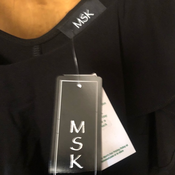 MSK Ruffle Cold Shoulder Black Shift dress - Picture 5 of 5